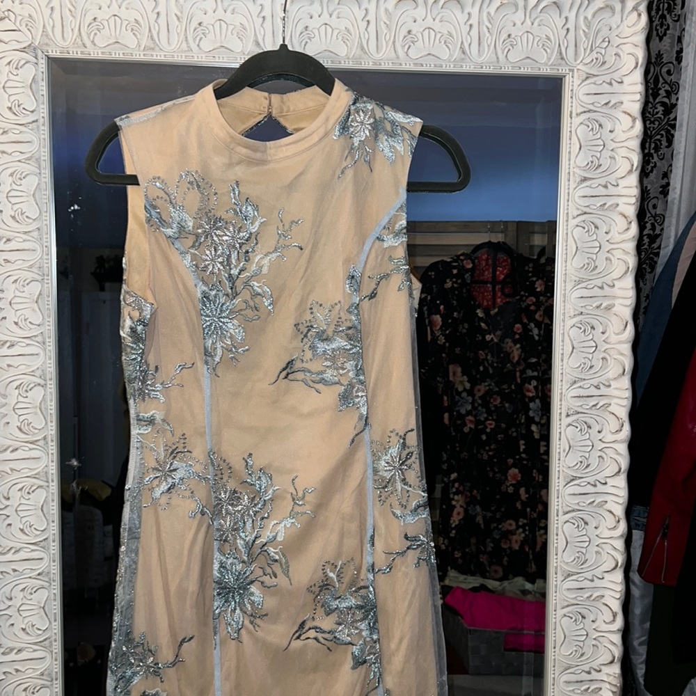 Nude/Sky blue lace NWT prom dress-SALE ENDED Bundle for additional promotions
